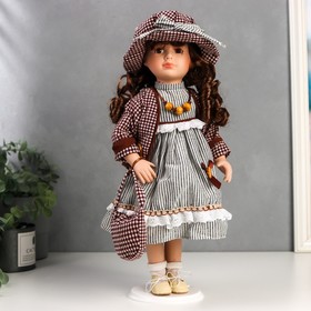 Кукла коллекционная керамика "Кристина в платье с серыми полосками" 40 см в Донецке