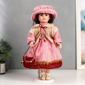 Кукла коллекционная керамика ′Ксюшенька в платье в клетку цвета пыльной розы′ 40 см в Донецке