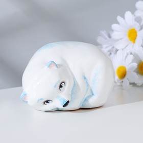 Сувенир ′Мишка спит белый′, ярославская майолика, h=6 см в Донецке