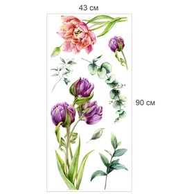 Наклейка интерьерная "Цветы" 43х90 см