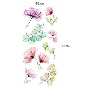 Наклейка интерьерная "Воздушные цветы" 43х90 см