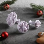 Набор плунжеров кондитерских Доляна «Снежинка большая», 3 шт, цвет МИКС - фото 800503011