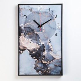Часы-картина настенные, серия: Кухня "Черный мрамор", 35 х 57 см
