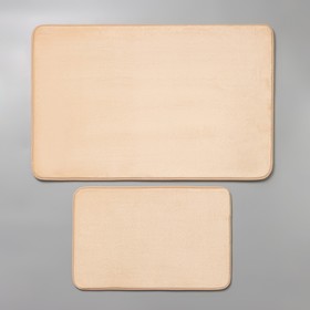 Набор ковриков для ванной и туалета SAVANNA Memory foam, 2 шт: 60×90 см, 40×60 см, цвет бежевый