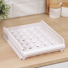 Organizer for storage of eggs 30 cells 27x33x7,5 cm, color white