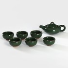 Набор для чайной церемонии «Лунный камень», 7 предметов: чайник 150 мл, чашки 50 мл, цвет зелёный - фото 9570804
