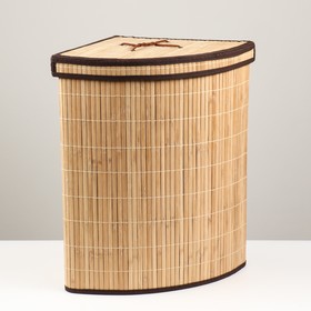 Корзина для хранения,угловая, с ручками, складная, 32×32×50 см, бамбук