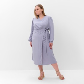 Платье женское MIST, plus-size,   р.50, серо-голубой