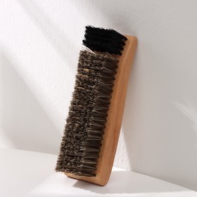 Щётка для одежды и обуви деревянная SAVANNA, 15,5×5×,5,5 см, 154 пучка, натуральный ворс
