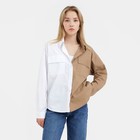 Рубашка женская MIST р.44-46, белый/бежевый - фото 800512264