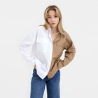 Рубашка женская MIST р.44-46, белый/бежевый - фото 800512267