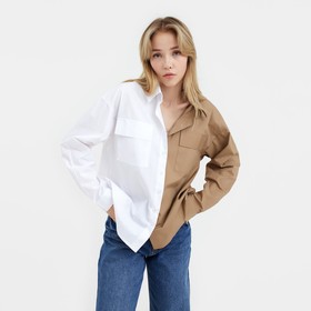 Рубашка женская MIST р.44-46, белый/бежевый