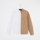 Рубашка женская MIST р.44-46, белый/бежевый - фото 800592678