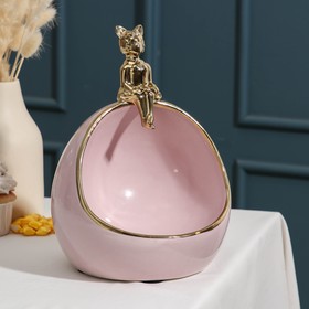 Конфетница «Кошечка», 20×19×26 см, цвет розовый