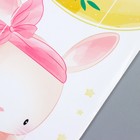 Наклейка пластик интерьерная цветная "Зайка на качеле" 30х90 см - фото 800516818