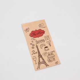 Пакет бумажный, крафт "Париж", 100 х 200 мм