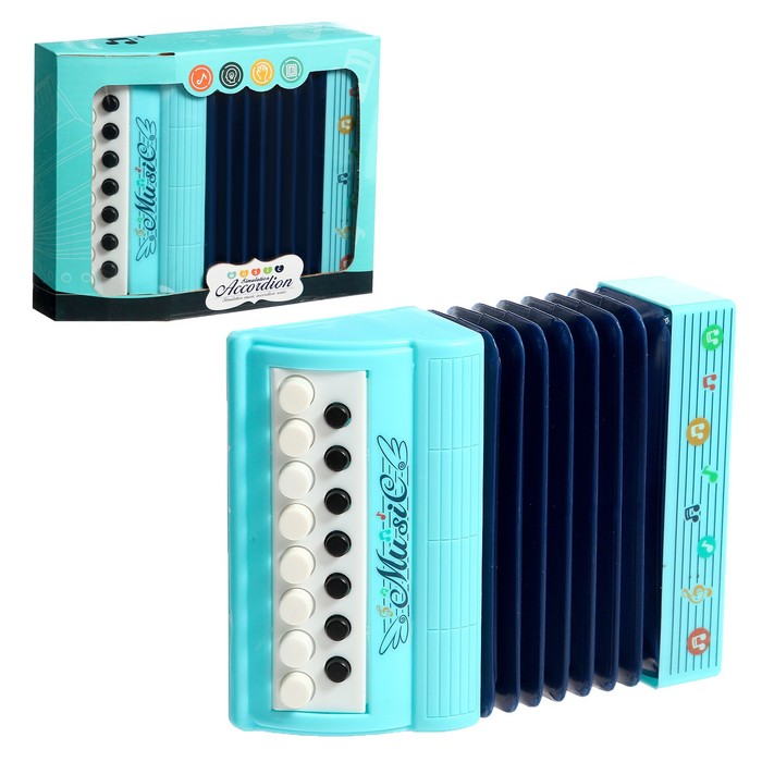 Музыкальная игрушка аккордеон «Музыкальный взрыв», 13 клавиш, работает от батареек, цвета МИКС - фото 71166