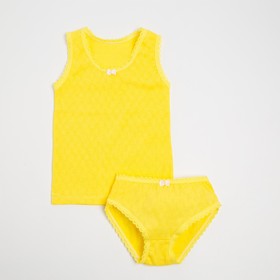 Комплект (майка, трусы) для девочки, цвет жёлтый, рост 104 см