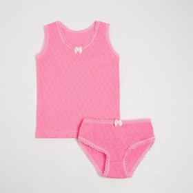 Комплект (майка, трусы) для девочки, цвет розовый, рост 80 см
