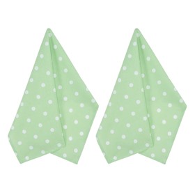 Набор полотенец Green polka dot, размер 45х60 см. - 2 шт, цвет зеленый