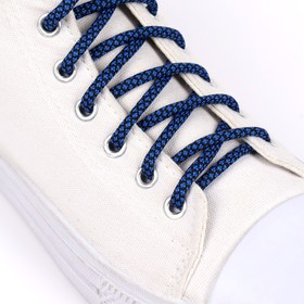 {{photo.Alt || photo.Description || 'Шнурки для обуви, пара, круглые, 6 мм, 120 см, цвет синий/чёрный'}}