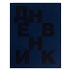 Премиум-дневник универсальный, для 1-11 класса Latte Lux "Буквы", обложка искусственная кожа, тёмно-синий - фото 4255638