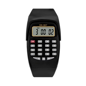 Часы наручные детские, электронные, с силиконовым ремешком, с калькулятором, микс, l=21 см в Донецке