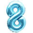 Шар фольгированный 40" «Цифра 8», нежно-голубой 7119150