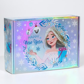 Коробка подарочная складная "Happy New year" Холодное сердце 31х22х9,5 см