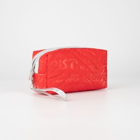 Cosmetic bag Dor L-1138 letters, 18 * 7 * 10, Depth on zipper, with handle, red