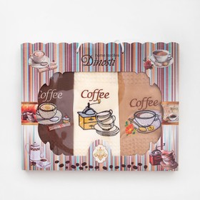 Набор вафельных полотенец Кофейные истории 50х60 см, 100% хл, 3 шт