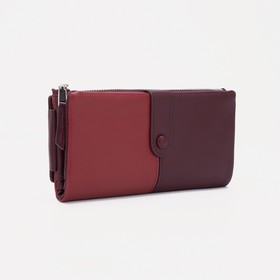 Women's wallet 10-01-01, 18,5 * 3 * 9.5 cm, 4 separate, d / cards, d / coins, on the button, burgundy