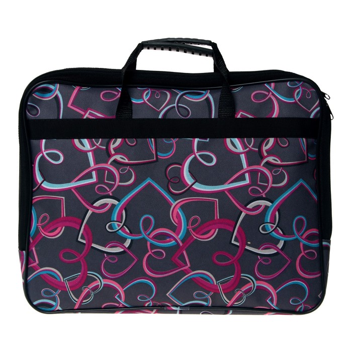 папка-портфель на молнии с ручками офисн. а4 черная, нейлон 85-41 россия. папка 360. сумка-папка для документов. папка панорама на 4 подарочная.