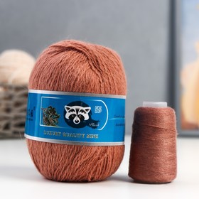 Пряжа "Mink wool" 90% пух норки,10% полиамид 350м/50гр + нитки  (834 - т.бежевый)
