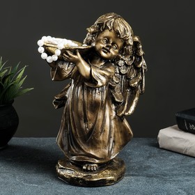 Подставка для мелочей "Ангел" 20х15х31 см, бронза с позолотой