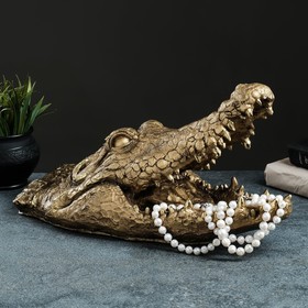 Подставка под мелочи "Пасть крокодила" 23х47см бронза с позолотой