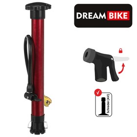 Насос напольный Dream Bike, цвет красный