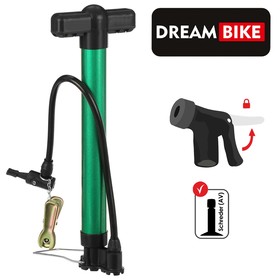 Насос напольный Dream Bike, цвет зелёный