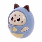 Музыкальная игрушка «Котик-неваляшка», звук, свет, цвет синий - фото 107857856