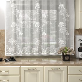Тюль кухонная  со шторной лентой, 160х260 см, цвет белый, пэ