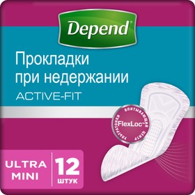 Прокладки при недержании Depend Ultra Mini, женские, 12 шт.