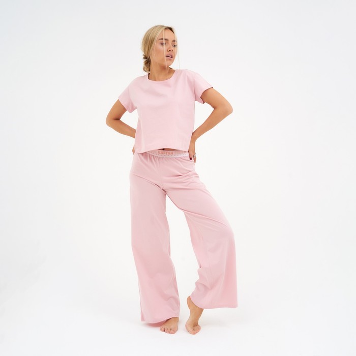 Пижама женская (футболка и брюки) KAFTAN "Basic" размер 40-42, цвет розовый - фото 1734761
