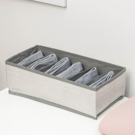 Органайзер для белья «Нить», 6 отделений, 32,5×15,5×10 см, цвет серый