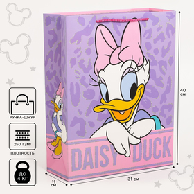 Пакет подарочный "Daisy duck", Минни Маус, 31х40х11,5 см 7153498