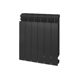 Радиатор биметаллический Global STYLE PLUS 500, 100 мм, 6 секций, цвет черный
