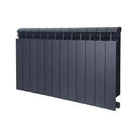 Радиатор биметаллический Global STYLE PLUS 500, 100 мм, 12 секций, цвет черный