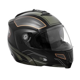 Шлем модуляр, графика, черно-зеленый, размер L, FF839