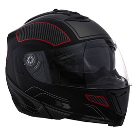 Шлем модуляр, графика, черно-красный, размер M, FF839