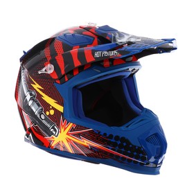 Шлем кроссовый, графика, синий, размер M, MX315