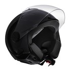Шлем открытый с визором, черный, глянцевый, размер M, OF635 - фото 4303269